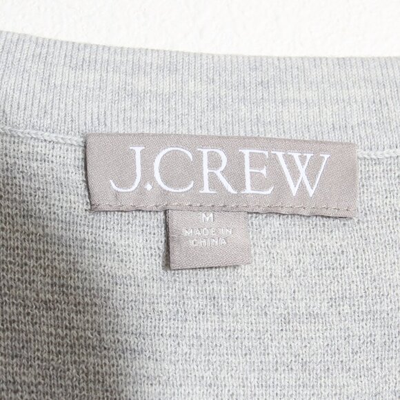 J. Crew Merino Wool V-Neck Sweater-Vest Silver Sequin Gray Embellished Sz Medium - Picture 12 of 14